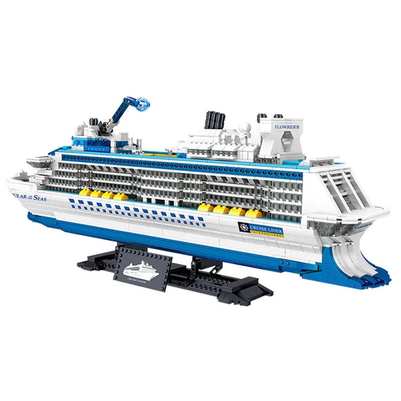 Building Blocks MOC Ideas Cruise Liner Ship Ocean Boat MINI Bricks Toys - 1