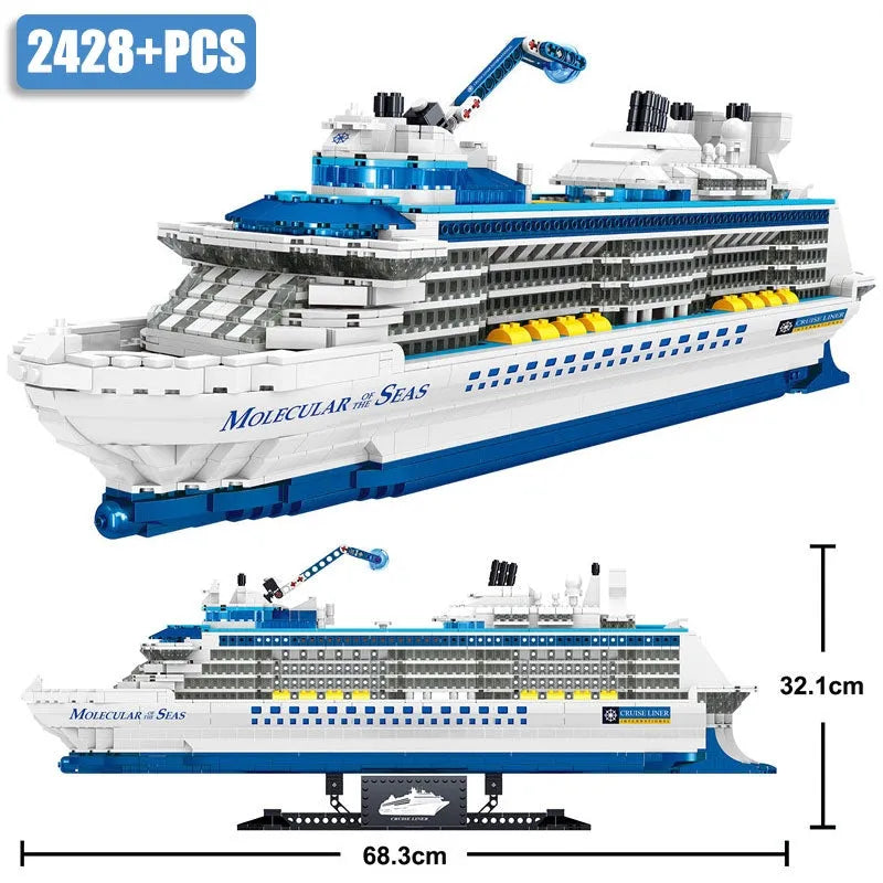 Building Blocks MOC Ideas Cruise Liner Ship Ocean Boat MINI Bricks Toys - 3