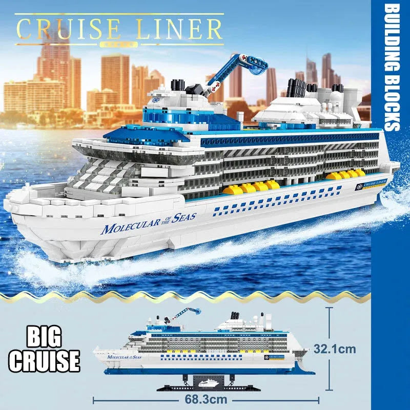 Building Blocks MOC Ideas Cruise Liner Ship Ocean Boat MINI Bricks Toys - 4