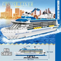 Thumbnail for Building Blocks MOC Ideas Cruise Liner Ship Ocean Boat MINI Bricks Toys - 4