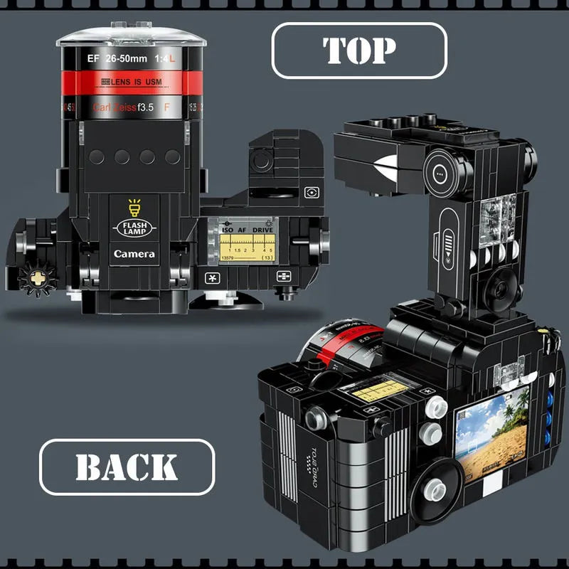 Camera Flower Mini Blocks Building Blocks Digital Camera MOC Ideas for Kids Toys