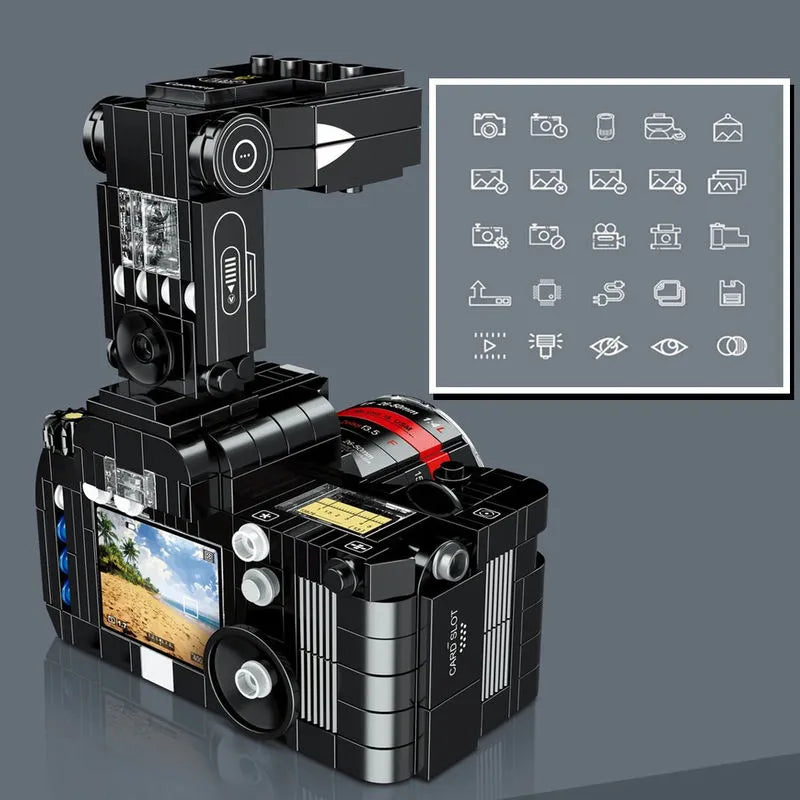 Camera Flower Mini Blocks Building Blocks Digital Camera MOC Ideas for Kids Toys