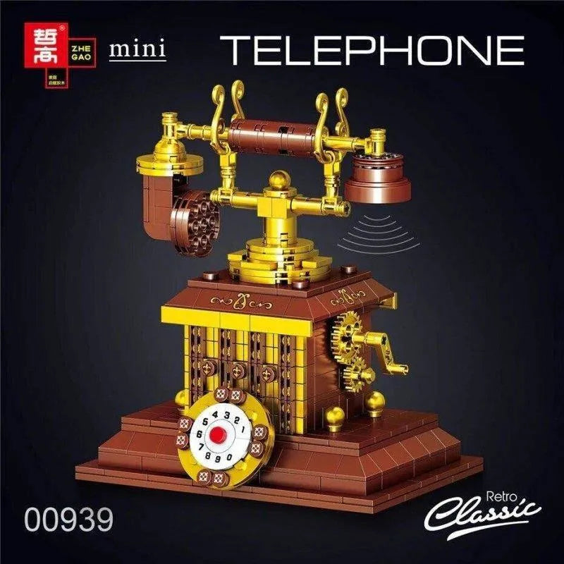 Building Blocks MOC Ideas Retro Telephone MINI Bricks Toys 00939 - 3