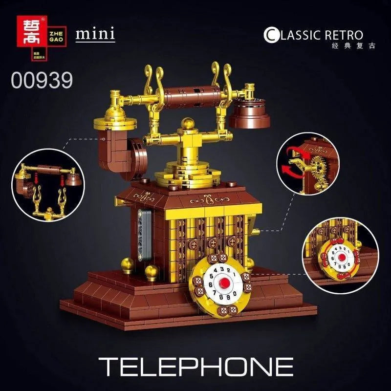 Building Blocks MOC Ideas Retro Telephone MINI Bricks Toys 00939 Construction Set Toys - 2