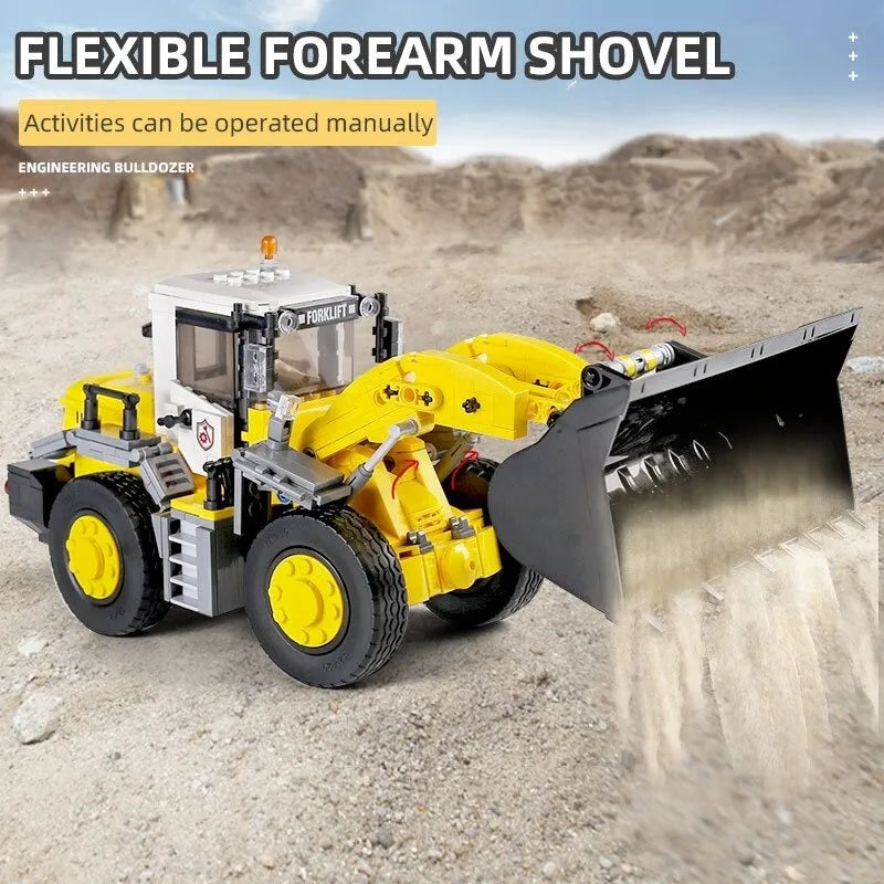 Building Blocks MOC Mini City Bulldozer Loader Truck Car Bricks Kids Toys - 2