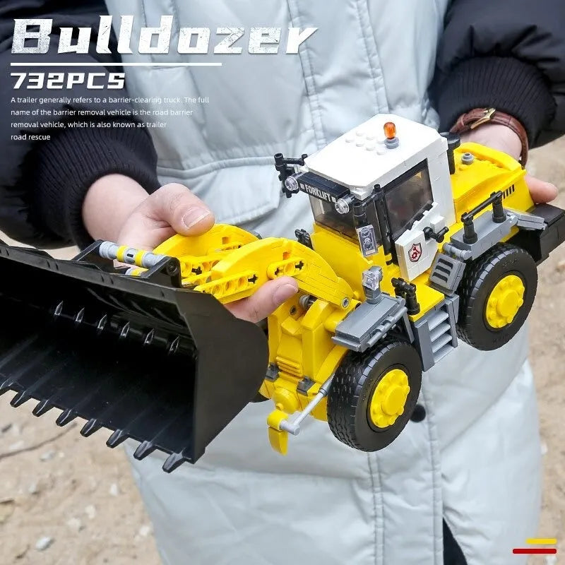 Building Blocks MOC Mini City Bulldozer Loader Truck Car Bricks Kids Toys - 4