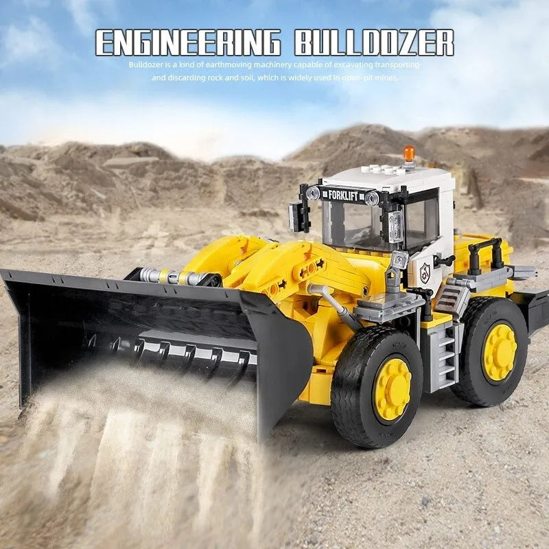 Building Blocks MOC Mini City Bulldozer Loader Truck Car Bricks Kids Toys - 5
