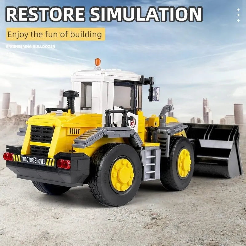 Building Blocks MOC Mini City Bulldozer Loader Truck Car Bricks Kids Toys - 6