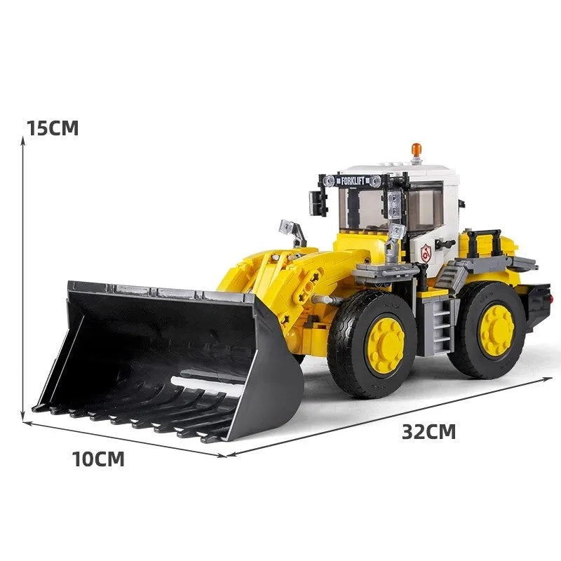 Building Blocks MOC Mini City Bulldozer Loader Truck Car Bricks Kids Toys - 1