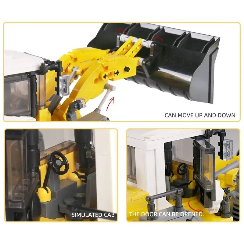 Building Blocks MOC Mini City Bulldozer Loader Truck Car Bricks Kids Toys - 3