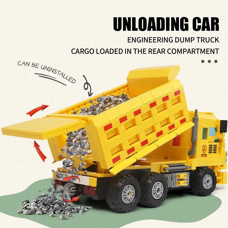 Building Blocks MOC Mini City Heavy Dump Car Truck Bricks Kids Toys Construction Set Toys - 4