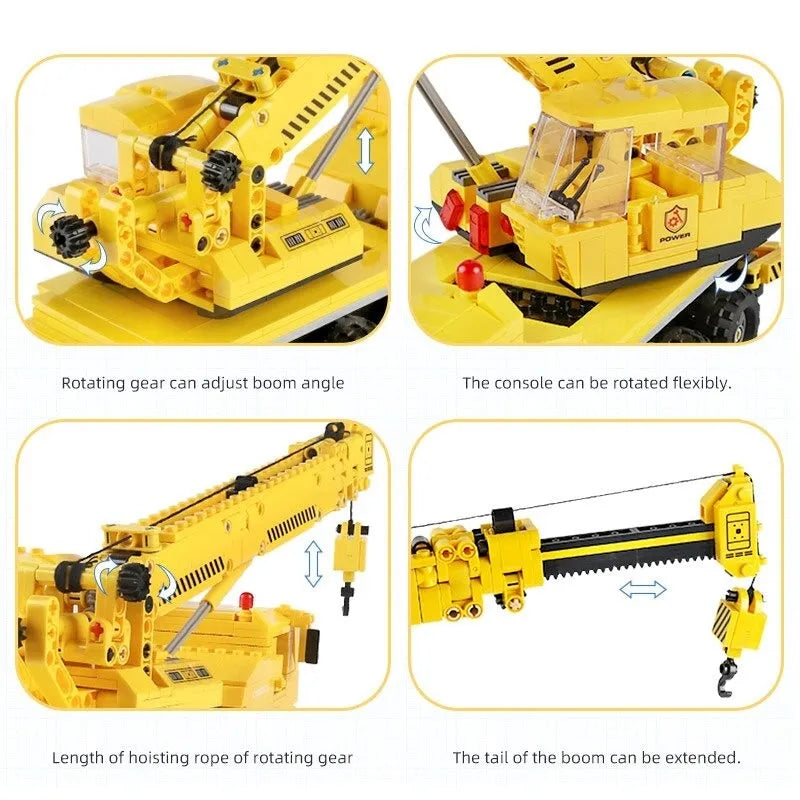 Building Blocks MOC Mini City Mobile Crane Truck Bricks Toys - 3