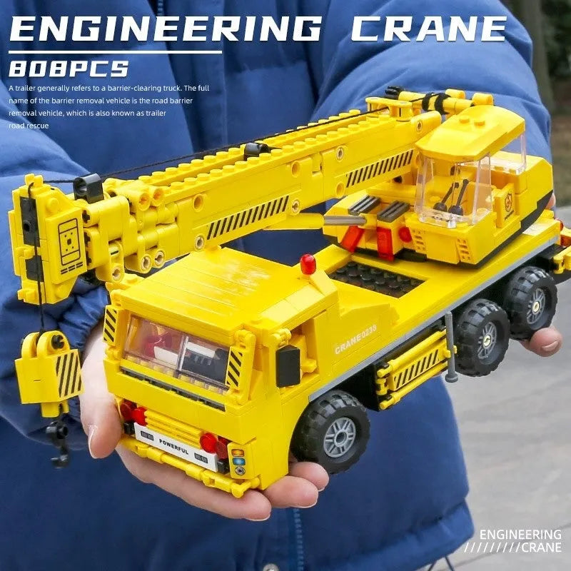 Building Blocks MOC Mini City Mobile Crane Truck Bricks Toys - 5
