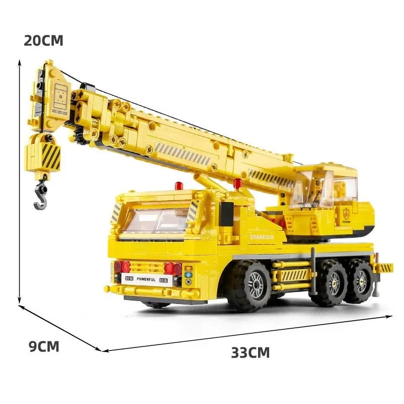 Building Blocks MOC Mini City Mobile Crane Truck Bricks Toys - 4