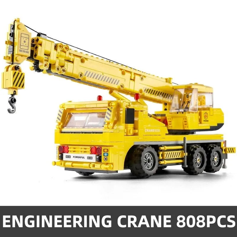 Building Blocks MOC Mini City Mobile Crane Truck Bricks Toys - 1