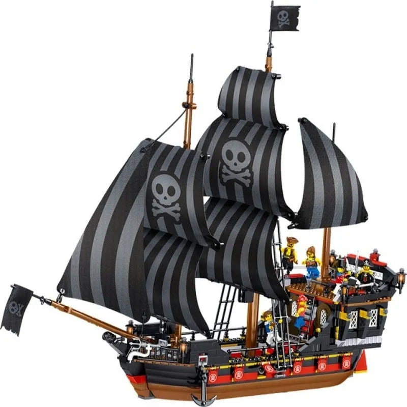 Building Blocks MOC Pirates Of Caribbean Pirates Skull Ship Adventures - 1