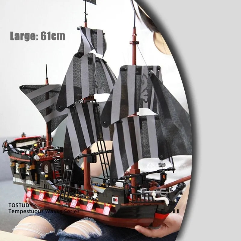 Building Blocks MOC Pirates Of Caribbean Pirates Skull Ship Adventures - 5