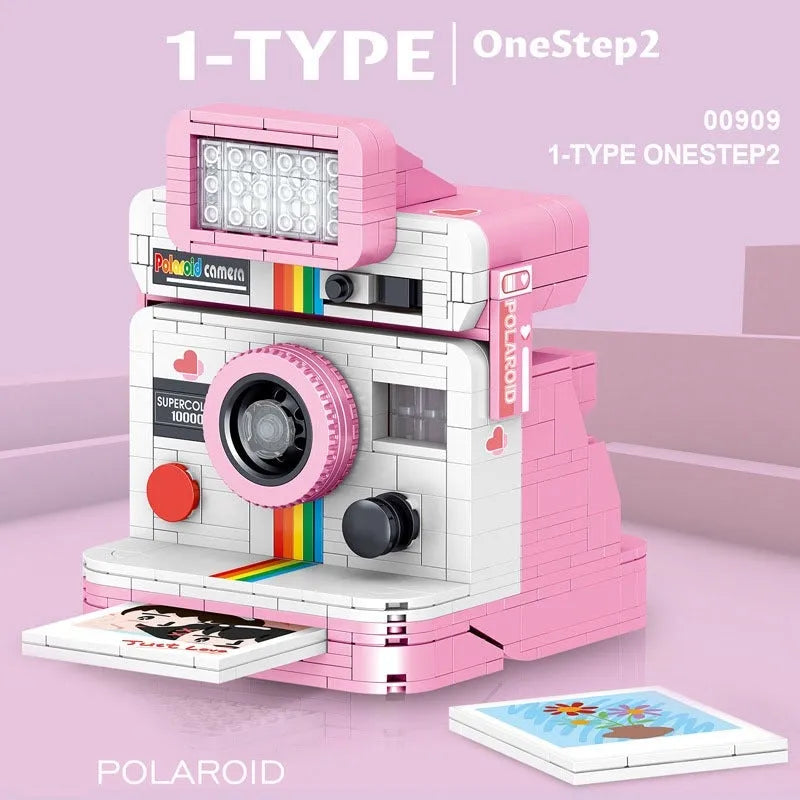 Building Blocks MOC Rainbow Instant Photo Camera MINI Bricks Toys - 3