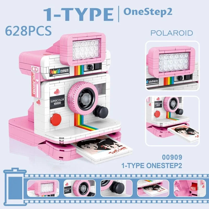 Building Blocks MOC Rainbow Instant Photo Camera MINI Bricks Toys - 4