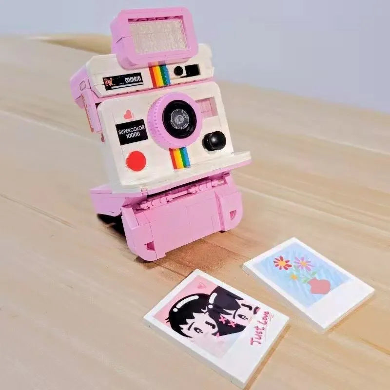 Building Blocks MOC Rainbow Instant Photo Camera MINI Bricks Toys - 11