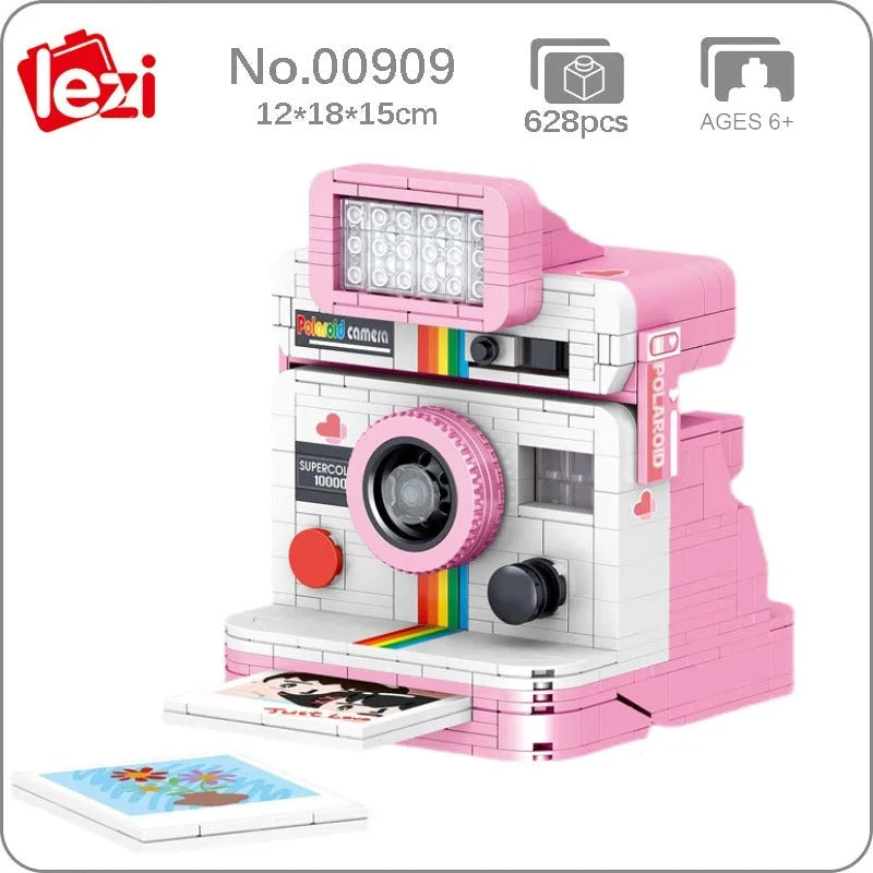 Building Blocks MOC Rainbow Instant Photo Camera MINI Bricks Toys - 2