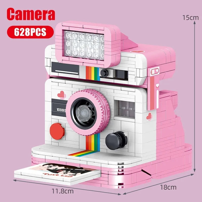 Building Blocks MOC Rainbow Instant Photo Camera MINI Bricks Toys - 7
