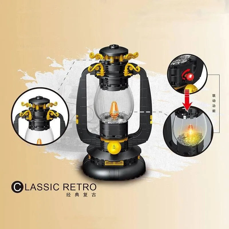 Building Blocks MOC Retro Classic Kerosene Lamp MINI Bricks Model Toys Construction Set Toys - 6