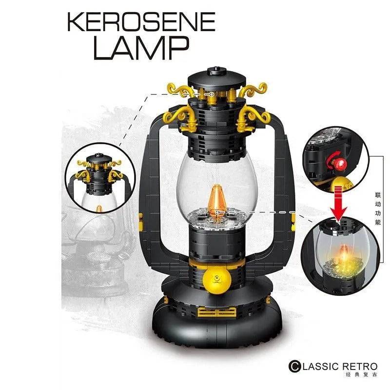 Building Blocks MOC Retro Classic Kerosene Lamp MINI Bricks Model Toys Construction Set Toys - 7