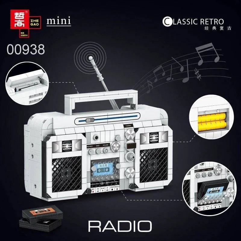 Building Blocks MOC Retro Classic Radio MINI Bricks Toys 00938 - 2