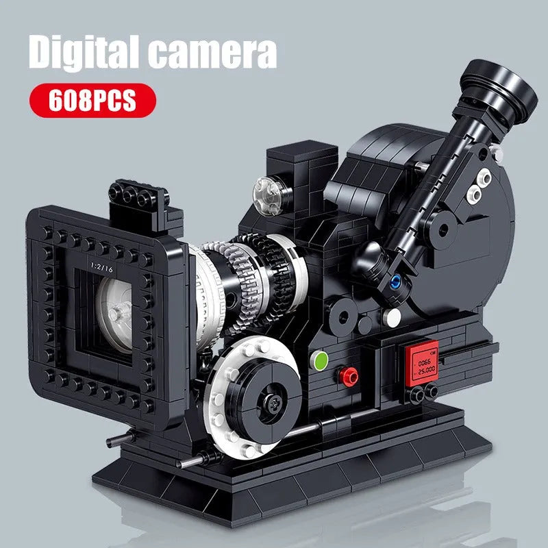 Mobile Camera Block Machine MOC Retro Digital Video Camera Building Blocks Toy