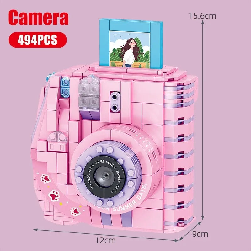 Camera Building Blocks MOC Retro Instant Photo Camera Building Blocks Toy