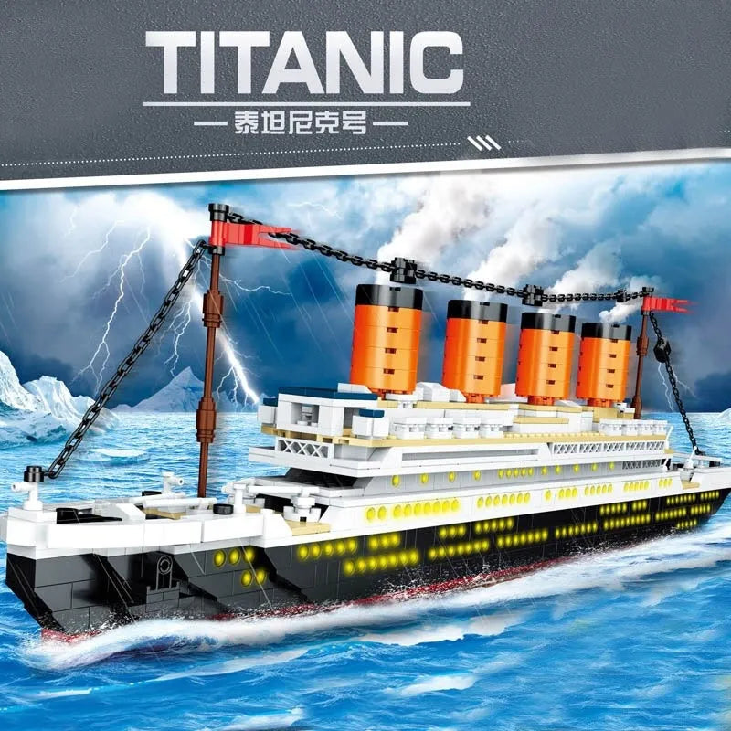 Building Blocks MOC RMS Titanic Steam Boat Ship Bricks Toys - 2