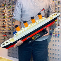 Thumbnail for Building Blocks MOC RMS Titanic Steam Boat Ship Bricks Toys - 9