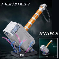 Thumbnail for Building Blocks MOC Super Hero Marvel Thor Hammer MINI Bricks Toy - 3