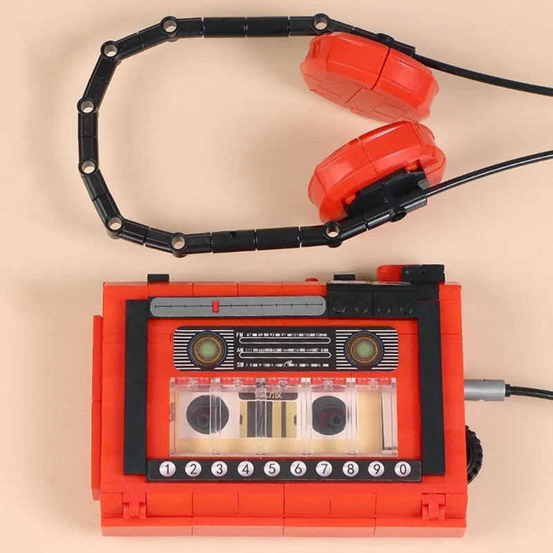 Building Blocks Retro Red Tape Recorder MINI Bricks Toys 00989 - 9