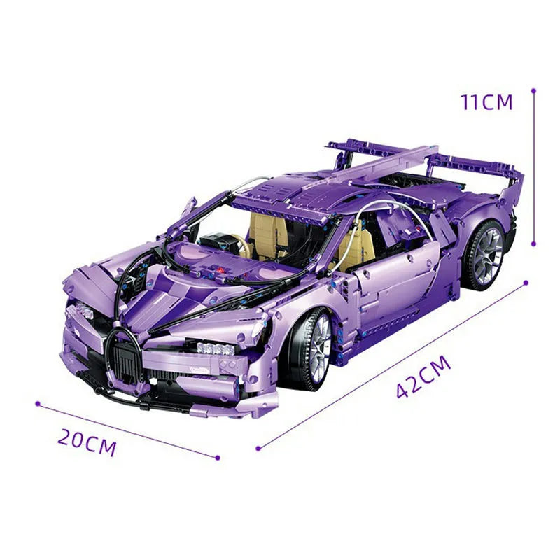 Building Blocks Tech MOC Bugatti Chiron Racing Sports Car MINI Bricks Toy - 1