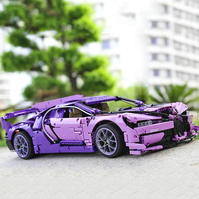 Building Blocks Tech MOC Bugatti Chiron Racing Sports Car MINI Bricks Toy - 9