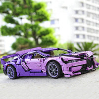 Thumbnail for Building Blocks Tech MOC Bugatti Chiron Racing Sports Car MINI Bricks Toy - 9
