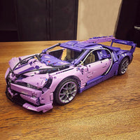 Thumbnail for Building Blocks Tech MOC Bugatti Chiron Racing Sports Car MINI Bricks Toy - 10