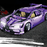 Thumbnail for Building Blocks Tech MOC Bugatti Chiron Racing Sports Car MINI Bricks Toy - 2