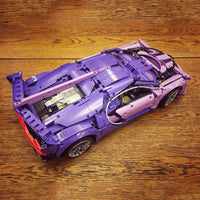 Thumbnail for Building Blocks Tech MOC Bugatti Chiron Racing Sports Car MINI Bricks Toy - 7