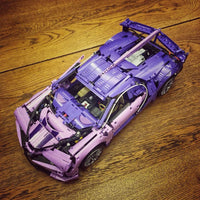 Thumbnail for Building Blocks Tech MOC Bugatti Chiron Racing Sports Car MINI Bricks Toy - 6
