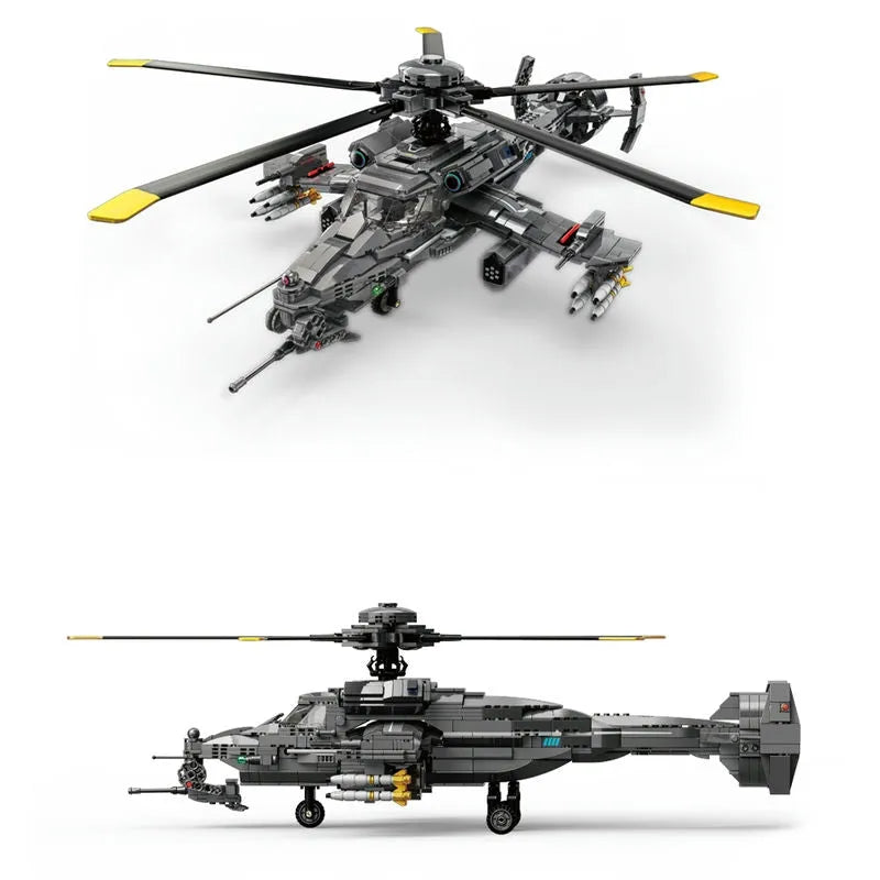 Building Blocks Technic MOC Science Fiction Firewolf Attack Helicopter Bricks Toy - 5