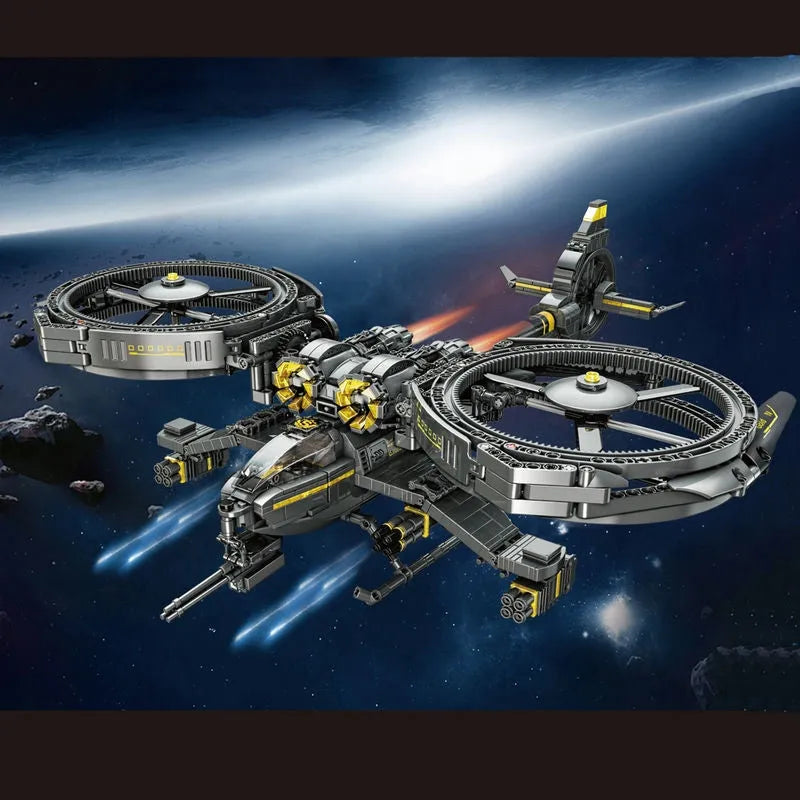 Building Blocks Technic MOC Science Fiction Ghost Attack Helicopter Bricks Toys Construction Set Toys - 2