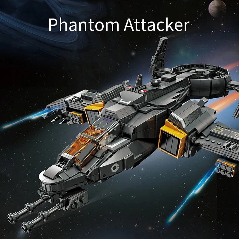 Building Blocks Technic MOC Science Fiction Phantom Attack Aircraft Bricks Toys Construction Set Toys - 6