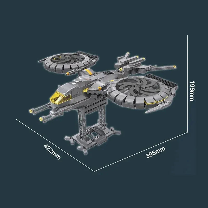 Building Blocks Technic MOC Science Fiction Raptor Attack Aircraft Bricks Toys - 7