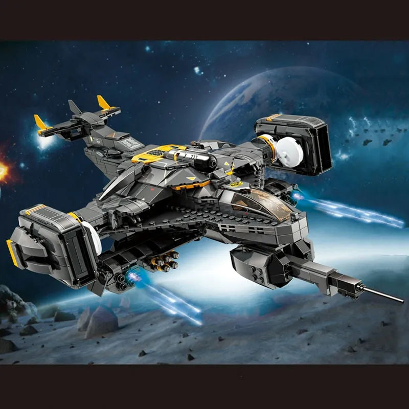 Building Blocks Technical Science Fiction MOC Titan Attack Aircraft Bricks Toys - 5
