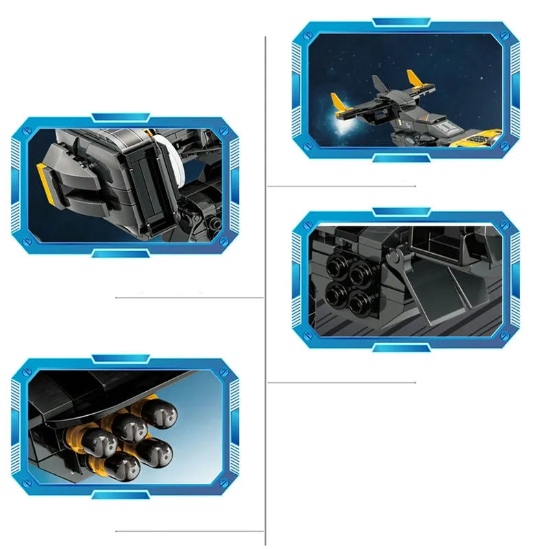 Building Blocks Technical Science Fiction MOC Titan Attack Aircraft Bricks Toys - 3